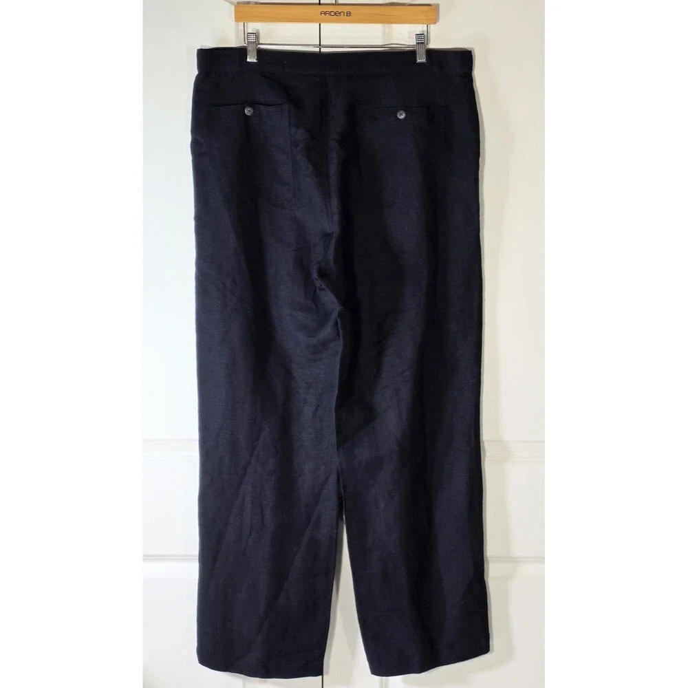 Vintage Jantzen Men L Linen Blend Drawstring Pants Black 90 Resort Wear Vacation